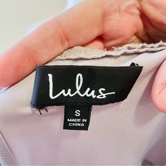 Lulu’s Gray High Neck Fit and Flare Dress Small - Picture 3 of 8